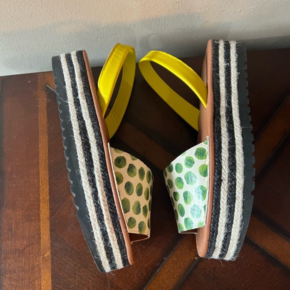 BELLE HARI Multicolor Leather Platform Sandals Made Spain SZ 38 Luxury Designer - Picture 8 of 14